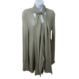 Saga Italy Knit Sheer Tunic Size 2 Long Sleeve Coastal Lagenlook Boho Earthy Y2K